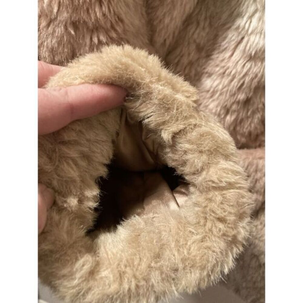 Anthropologie Ombre Faux Fur Coat Teddy Button Front Sz S Cream Pink Tan - Picture 5 of 9